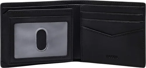 Vista 3 de Fossil - Cartera plegable de cuero para hombre con ventana abatible de identificación
