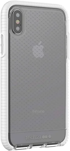 Vista 4 de Tech21 Evo Check - Funda delgada para iPhone X/XS, color blanco transparente, protección inalámbrica y resistente