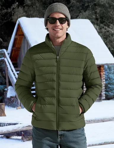 Vista 2 de TACVASEN Chaqueta Puffer Ligera para Hombre Chaquetas Acolchadas de Invierno Puffy Abrigadas Resistentes al Agua Resistentes al Viento Abrigos