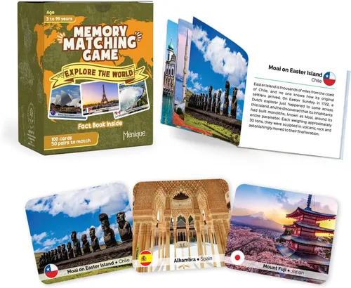 Vista 16 de Menique Juego de Memoria de Banderas de Estados de EE. UU. – 100 Tarjetas (50 Parejas) – Aprende Banderas de Estados, Capitales y Abreviaturas