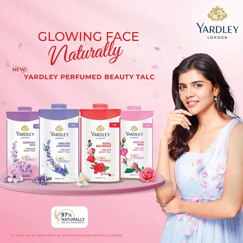 Vista 4 de Yardley Polvo desodorizante perfumado 100gm del talco del talco de Londres RED ROSE