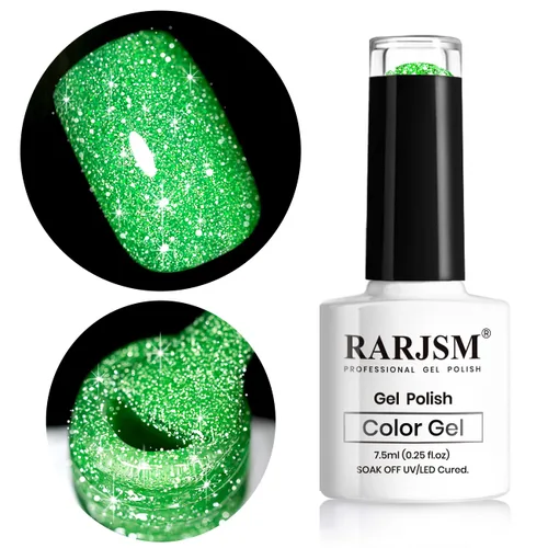 Vista 10 de RARJSM - Esmalte de uñas de gel con purpurina, de color verde oliva, brillante y brillante, para manicura DIY y salón de uñas, requiere secado