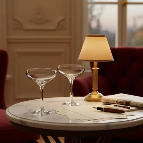 Vista 9 de HISTORY COMPANY The 1930 Literary Round Table Cocktail Coupe - Juego de 2 piezas inspirado en algonquines para cócteles artesanales y champán