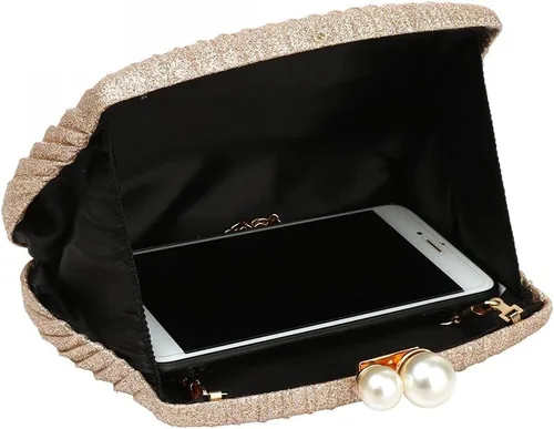 Vista 4 de YYW Bolsos de mano para mujer, elegante bolso de mano de noche con perlas para mujer, boda, cóctel, fiesta, bolso de mano