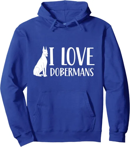 Vista 3 de I Love Dobermans Doberman - Sudadera con capucha para amantes de los perros, Negro