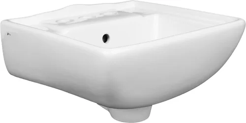 Vista 2 de Fregadero de pared para baño pequeño de 12,4" x 11", color blanco