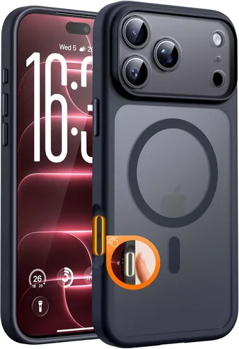 Vista 459 de TOCOL Funda magnética 3 en 1 para iPhone 15 Pro, mejorada [protección completa de cámara] con 2 protectores de pantalla, compatible con MagSafe Gris