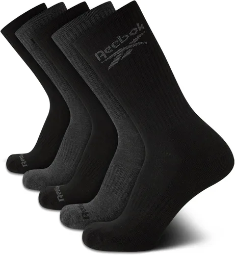 Vista 12 de Reebok Calcetines deportivos acolchados que absorben la humedad, paquete de Todo negro