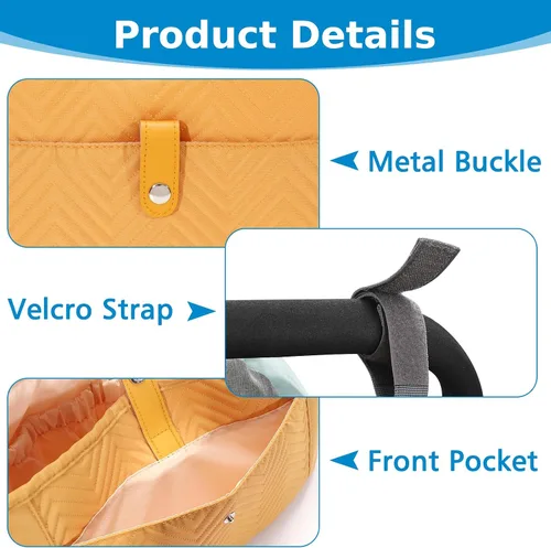 Vista 4 de Accmor Organizador universal para cochecito, bolsa de cochecito, organizador de cochecito, accesorios para cochecito Uppababy, Baby Jogger, Nuna