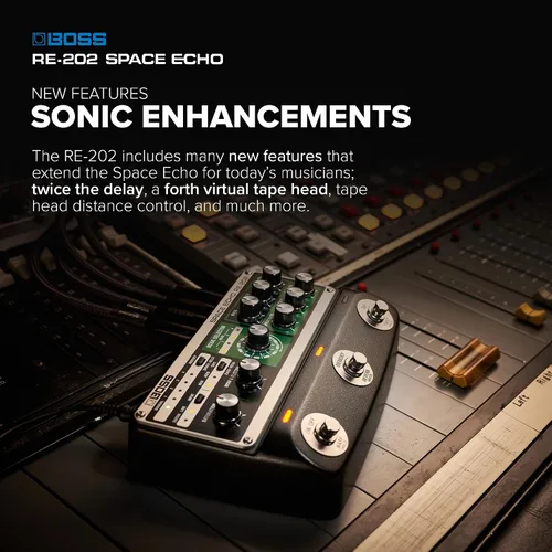 Vista 10 de BOSS RE-202 Space Echo Pedal de Efectos de Eco de Cinta, Delay y Reverberación Recreación Moderna del Legendario Roland RE-201 Space Echo