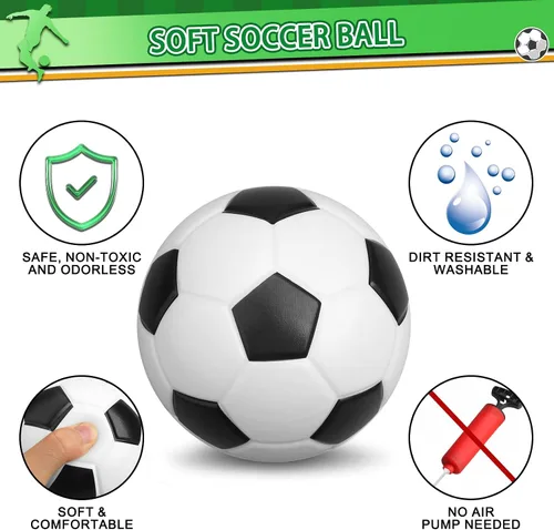 Vista 3 de Mini pelotas de fútbol de espuma de 5 pulgadas para mini aros de fútbol de interior, suave y blando para juegos de fútbol Pelotas de piscina