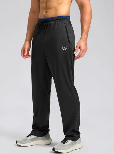 Vista 2 de G Gradual Pantalones deportivos para hombre con bolsillos con cremallera, pantalones deportivos cónicos para entrenamiento, correr, correr