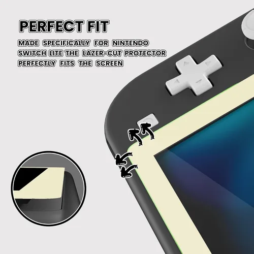 Vista 6 de eXtremeRate Protector de pantalla de vidrio templado 9H para Nintendo Switch Lite, paquete de 2, 0.020 in de grosor, 99.9% de transparencia, fácil