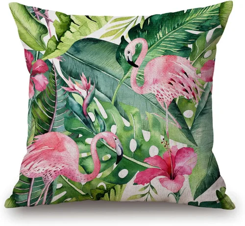 Vista 17 de Solekla Funda de almohada cuadrada de lino y algodón con flores blancas y negras, funda de cojín decorativa para sofá de 18 x 18 pulgadas Sl157