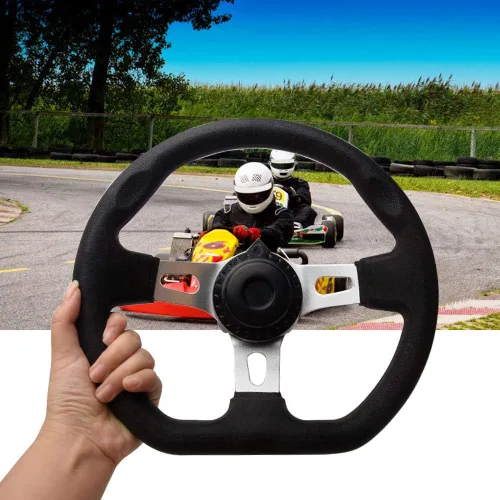 Vista 7 de Volante para Carretera de Tierra 270mm de 3 Radios para Vehículo con Espuma PU Interior para Go Kart de NINEFOX