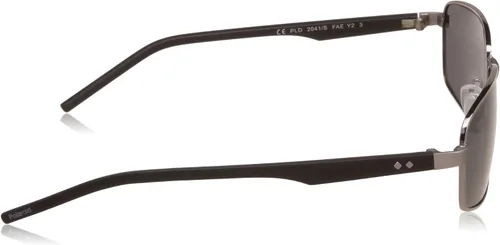 Vista 3 de Gafas de sol rectangulares PLD 2041S para hombre, Rutenio Habana OscuroVerde Polarizado
