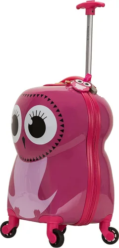 Vista 4 de Rockland - Maleta infantil giratoria con exterior rígido de policarbonato, Búho), B02-OWL