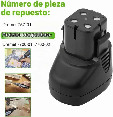 Vista 3 de Batería de 7,2 voltios 3500mAh para Dremel 7700-01 y 7700-02 757-01