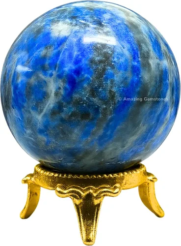 Vista 58 de Amazing Gemstone Bola de cristal de Amazonita con soporte, bolas de meditación de esfera de cristal de 2 pulgadas para brujería y bolas decorativas