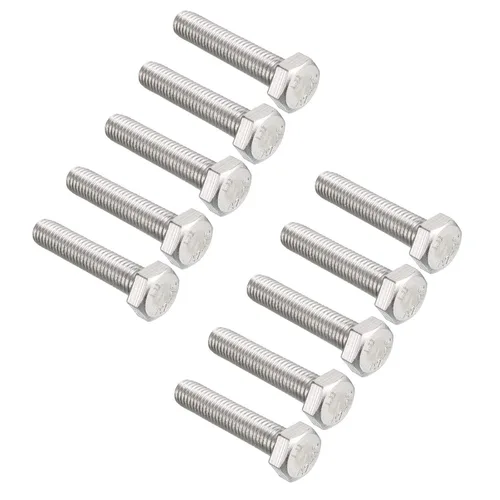 Vista 42 de 10 tornillos hexagonales M6 M6-0.039 x 1.575 in UNC Tornillos de cabeza hexagonal A2-70 (304) de acero inoxidable totalmente roscados, totalmente