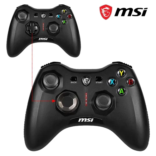 Vista 3 de msi Force GC30 V2 Black Wireless Gaming Controller, Dual Vibration Motors, Dual Connection Modes, Interchangable D-Pads, Compatible with PC & Android