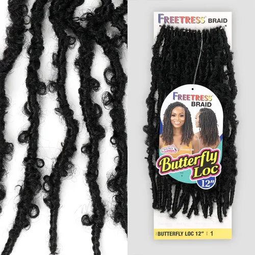 Vista 4 de Shake N Go FreeTress - Trenzas de ganchillo Butterfly Loc de 12 pulgadas (paquete de 3, 2)
