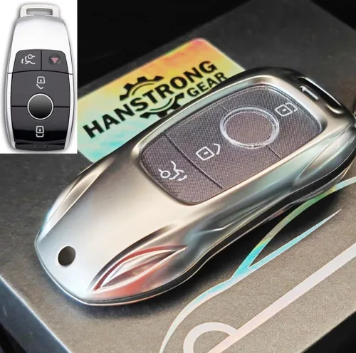 Vista 3 de Key Fob Case Cover Protection Keychain Compatible for Mercedes-Benz A-Class C-Class E300L C63 E63 A200 CLA CLS