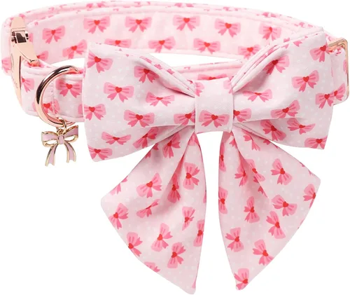 Vista 67 de DOGWONG Collar de otoño para perro con lazo, collar de moño para perro de Acción de Gracias, collar ajustable de algodón de otoño con hoja de arce