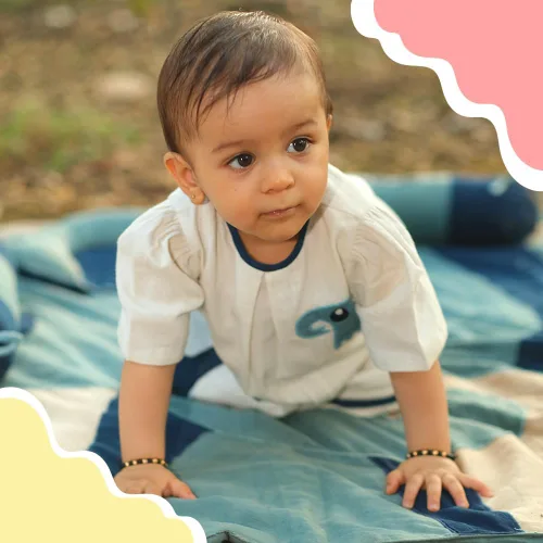 Vista 3 de MHYSA Ropa de bebé niña, 100% algodón Khadi bordado ropa, vestido de algodón estampado de bloque a mano, ropa para bebés y niños pequeños