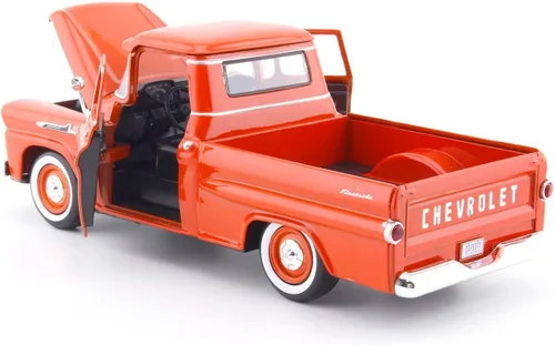 Vista 4 de 1958 Chevrolet Apache Fleetside Pickup Naranja 1/24 por Motormax 79311