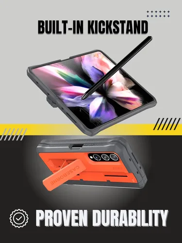 Vista 5 de CaseBorne V - Funda compatible con Samsung Galaxy Z Fold 4, funda protectora de cuerpo completo con cubierta de bisagra semiautomática