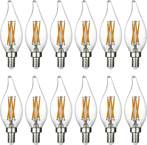 Vista 8 de Paquete de 4 bombillas LED T45/T14, bombillas Edison vintage de 4 W, 2700 K, 550 lúmenes, equivalentes a 40 W, bombillas de tubo ámbar amarillo