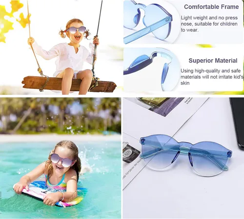 Vista 7 de MIUSKATL Paquete de 12 lentes de sol para niños, sin marco, regalos de fiesta, gafas de sol coloridas para mujeres, niñas, niños, gafas de fiesta