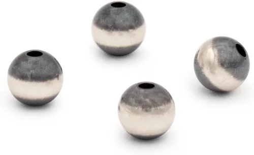 Vista 8 de JewelrySupply Cuentas redondas de plata de ley Navajo Pearl de 0.157 in (paquete de 10 cuentas)