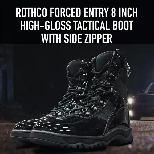 Vista 2 de Rothco Botas tácticas de alto brillo con cremallera lateral - 8 pulgadas