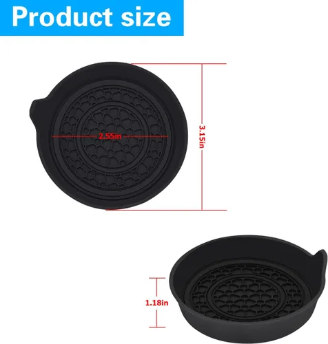 Vista 2 de Mandark – Portavasos para automóvil, 2.75 pulgadas, antideslizante, inserto para portavasos, tapetes para vehículos, resistente al polvo