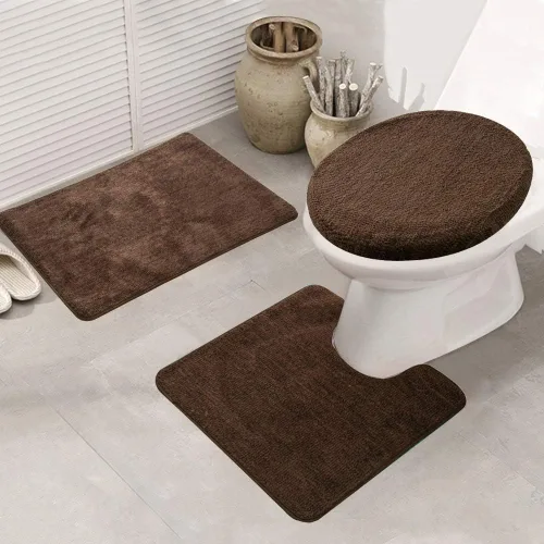 Vista 12 de Jianyana Juego de alfombras de baño de 3 piezas, incluye 1 alfombra de baño grande (19.5 x 31.5 pulgadas), 1 alfombra de inodoro en forma de U