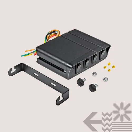 Vista 7 de True Mods - Caja de interruptor basculante de 4 bandas de 12 V [20 amperios máximo] [cables de 12 AWG] [12 voltios CC] SPST On/Off Rocker Toggle