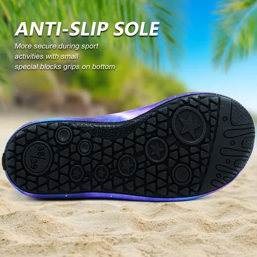 Vista 5 de Deevike Zapatos acuáticos para mujeres y hombres, estilo descalzo, de secado rápido, calcetines de agua sin cordones para playa, piscina, natación