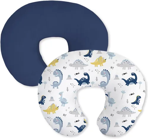 Vista 10 de Little Grape Land Juego de 2 fundas de almohada de algodón para lactancia, suaves y transpirables, extraíbles para almohadas de alimentación, fundas