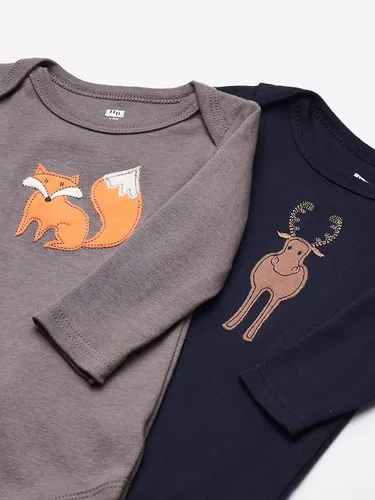 Vista 2 de Hudson Baby Body unisex de algodón de manga larga, para bebé