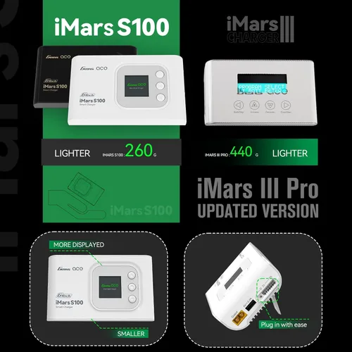 Vista 7 de Gens ace Imars S100 G-Tech Series 100W Lipo Cargador de batería (blanco)