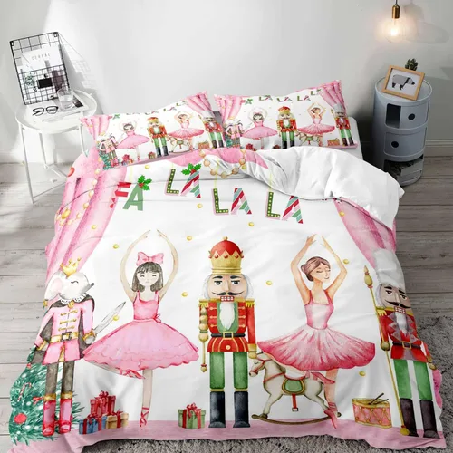 Vista 21 de LUVIVIHOME 2 piezas de funda de edredón de Navidad, juego de ropa de cama individual, ropa de cama rústica de cabaña, colcha de Navidad y Día