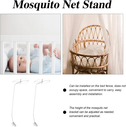Vista 6 de Red de moisés para cuna, soporte de red ajustable, soporte de red para cama, soporte de red para cuna, accesorios para guardería, hogar, dormitorio
