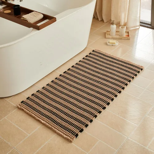 Vista 83 de Triohero Tapete de baño con diseño de gofre, tapete de baño pequeño y bohemio, antideslizante, lavable, ultra suave, súper absorbente, de secado