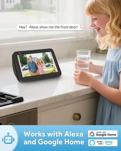 Vista 8 de AUE Timbre de puerta inalámbrico, timbre de video HD 2K con timbre de anillo, funciona con pilas, visión nocturna, audio de 2 vías, detección