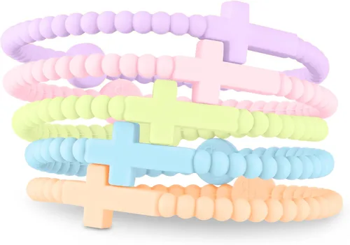 Vista 20 de Ryan & Rose Pulseras Jesús - Pulsera de silicona cruzada aleación