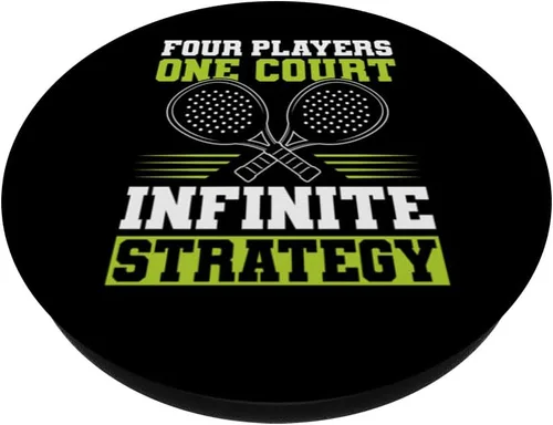 Vista 2 de Cuatro jugadores de una cancha de palas de pádel PopSockets adhesivo PopGrip