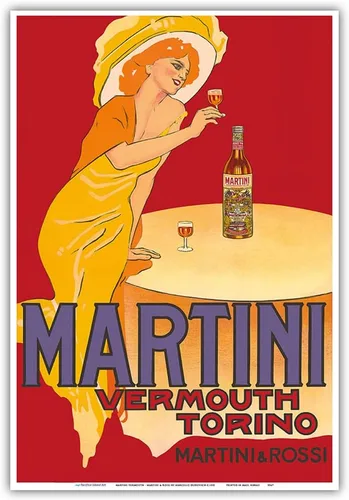 Vista 10 de Martini Vermut - Martini & Rossi - Turín (Torino) Italia - Póster publicitario italiano vintage por Marcello Dudovich c.1910 - Impresión artística