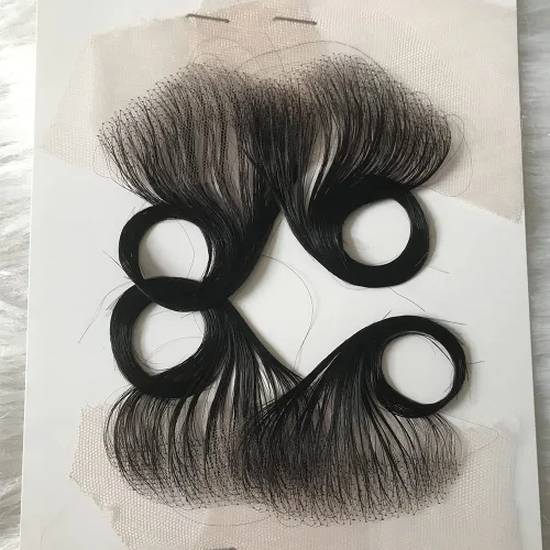 Vista 3 de 4 piezas de encaje suizo HD con borde de pelo de bebé, cabello virgen humano real, reutilizable, más natural para mujeres, línea de cabello